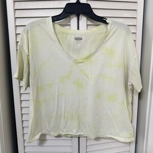 Old Navy‎ Yellow Tie-Dye Crop Tee Size L